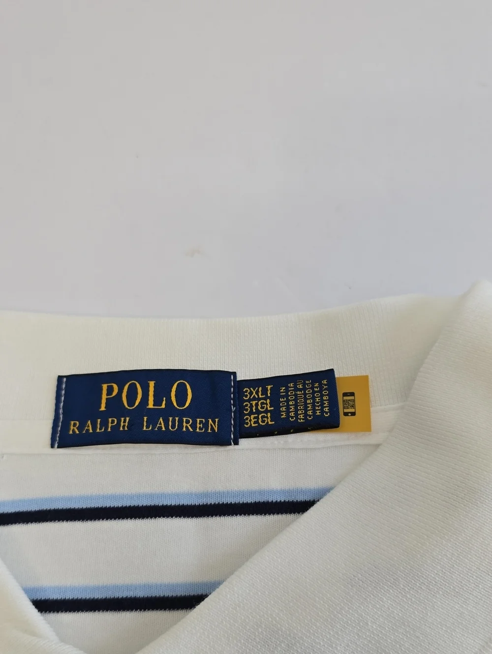 NWT Polo Ralph Lauren Men's Classic Polo Shirt White Blue Stripes Size 3XLT